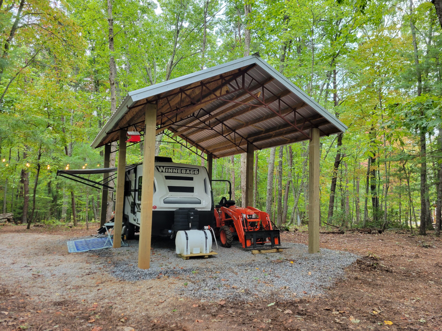 Steel carport RV and equipment cover
